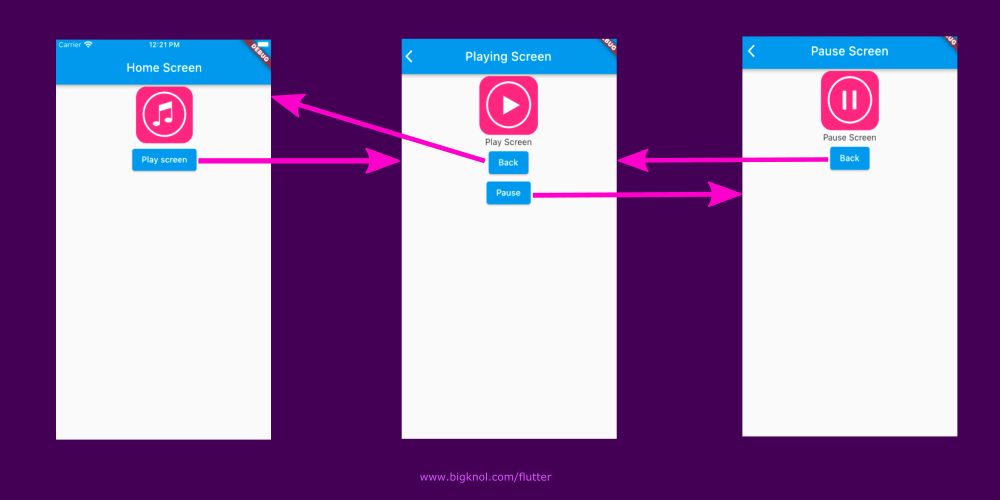 
Flutter Named Routes : A simple Example