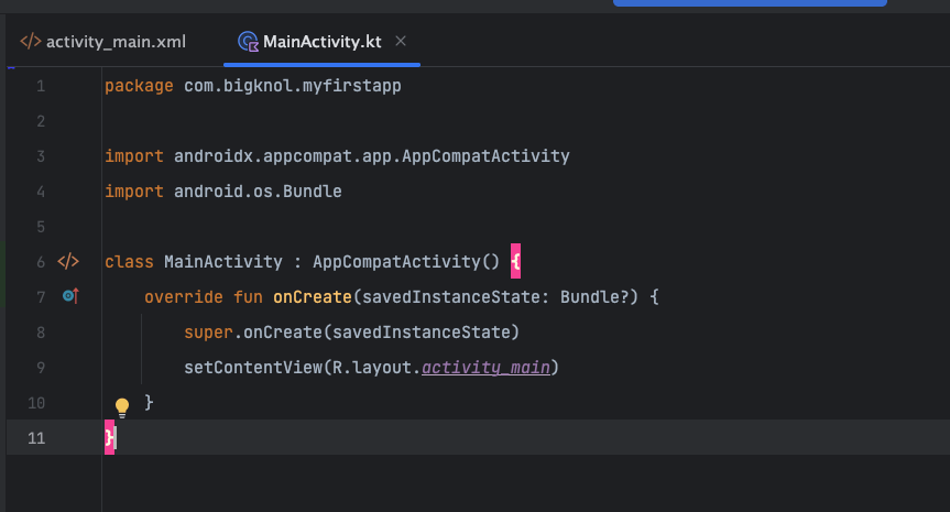 MainActivity.kt in Android Studio