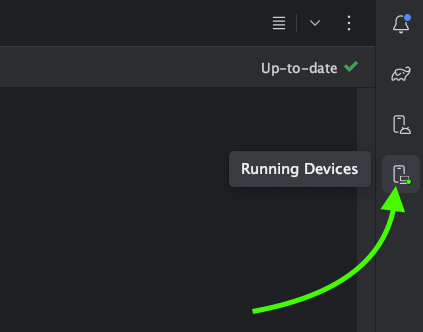 running devices option in android studio giraffe 