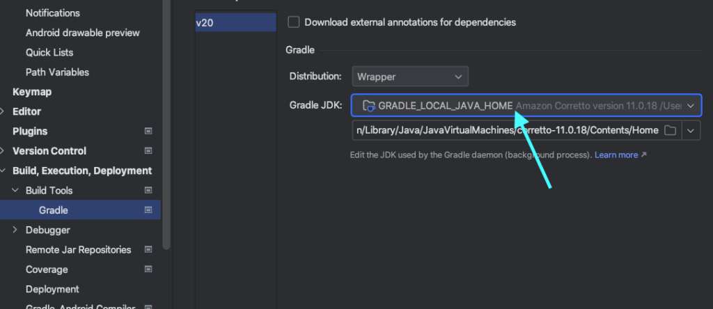 android studio hedgehog new macro for JDK path  GRADLE_LOCAL_JAVA_HOME