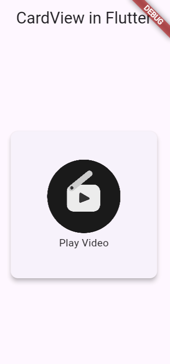Flutter CardView with Image Centre Example Preview 