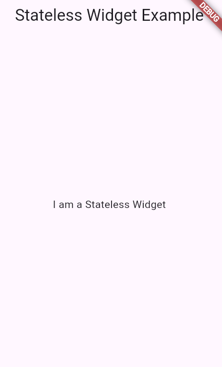 stateless widget in flutter example screen shot