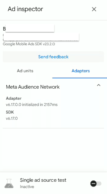 Google Ad Inspector UI flick twice 